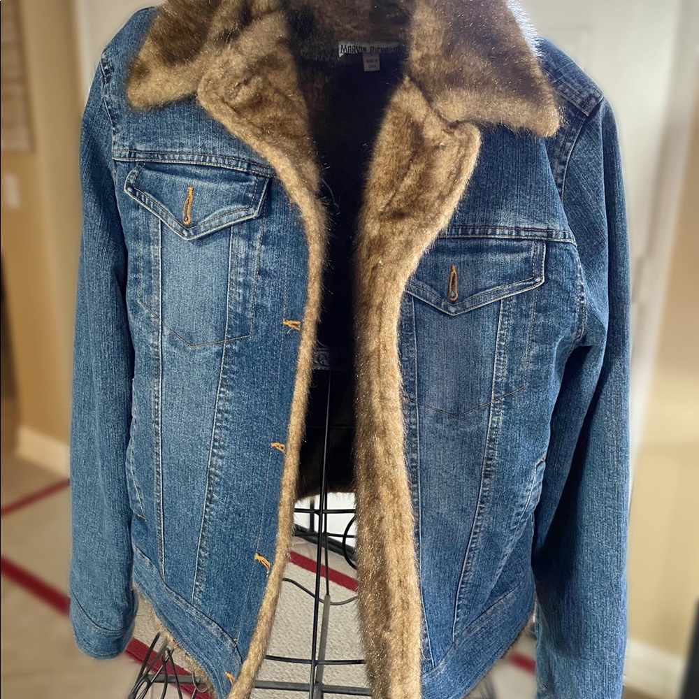 Marvin Richards Faux Fur Lined Denim Jacket